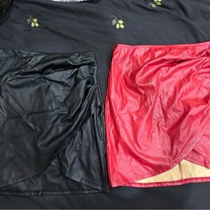 two faux leather windsor skirts